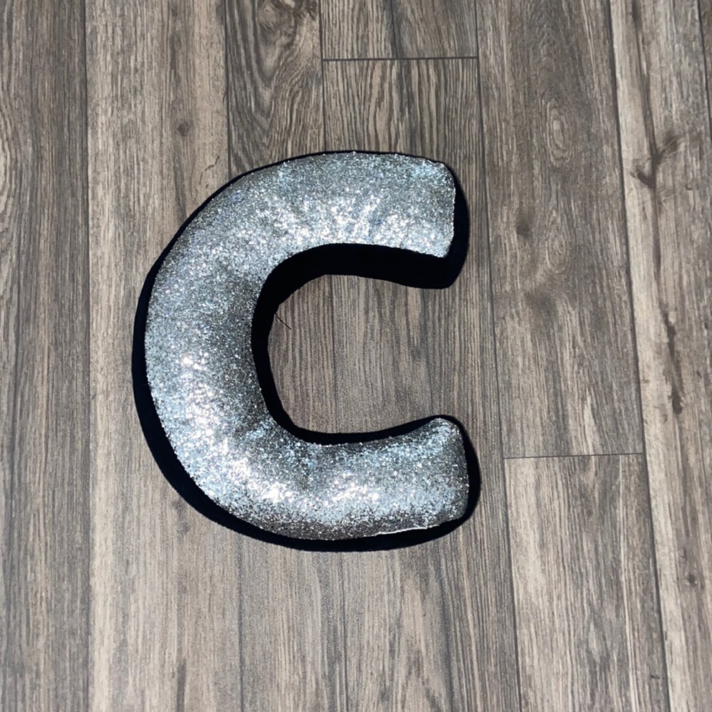 Letter C- Glitter pillow
